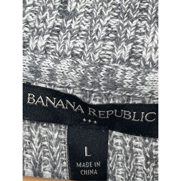 Banana Republic Cardigan Sweater Men Large Gray Button Down Mock‎ Neck Knit - Picture 9 of 13